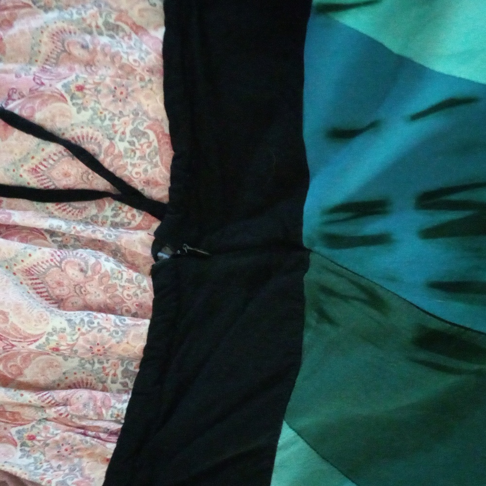 Kathmandu Black and Teal A-Line Skirt - Picture 4 of 4
